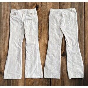 Vtg Y2K size 4 cream white stretchy light corduroy pants boho hippie Coachella
